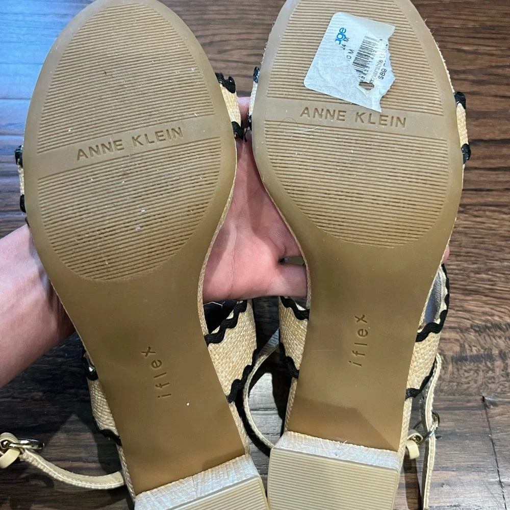 Anne Klein Raine Rickrack Raffia Slingback Sandal 10 - Picture 11 of 11